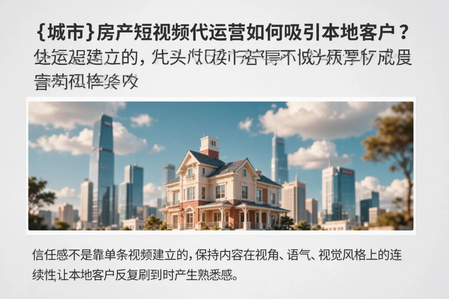 荆州房产短视频代运营如何吸引本地客户？