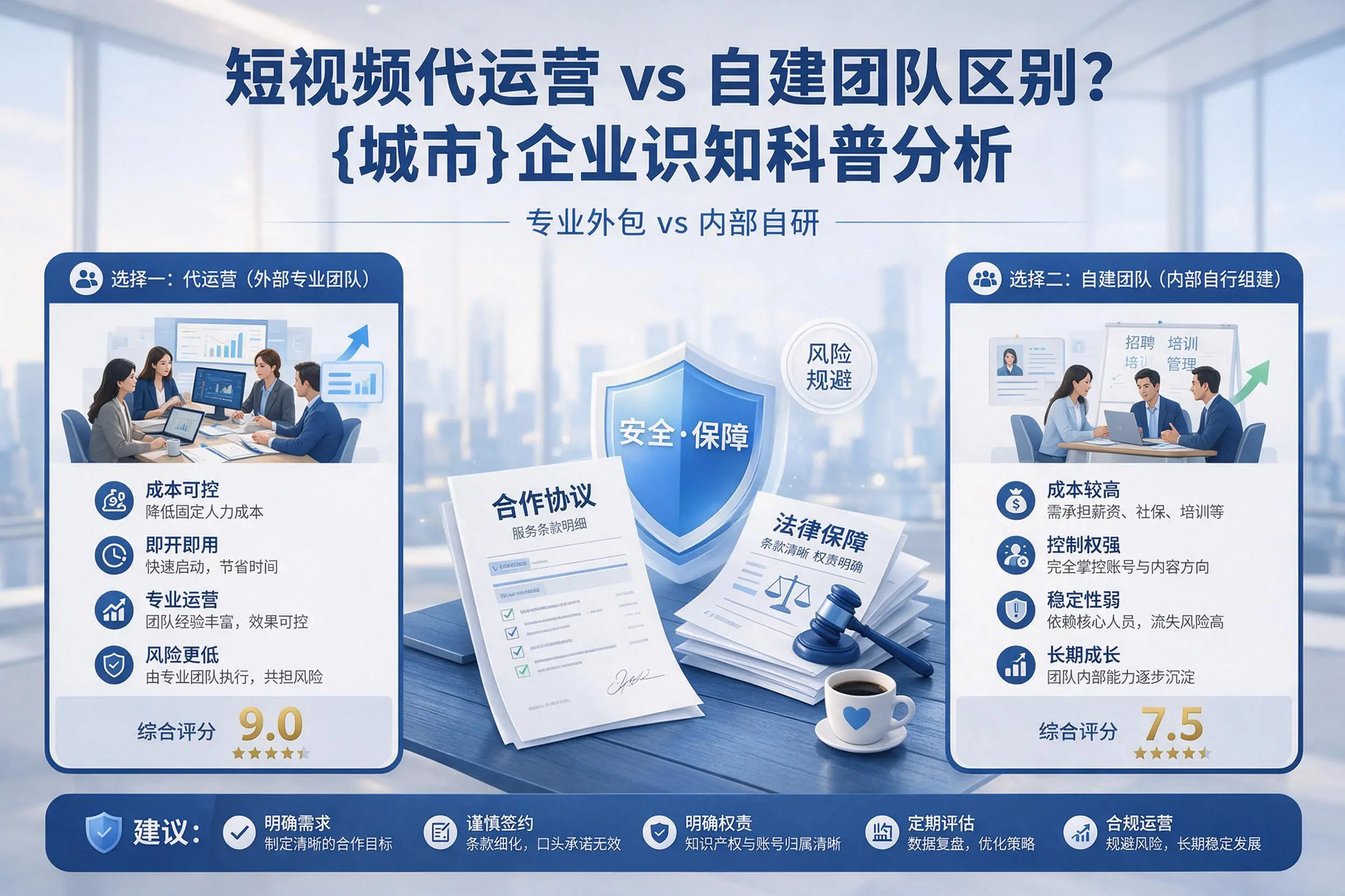 短视频代运营与自建团队区别？荆州企业认知科普分析