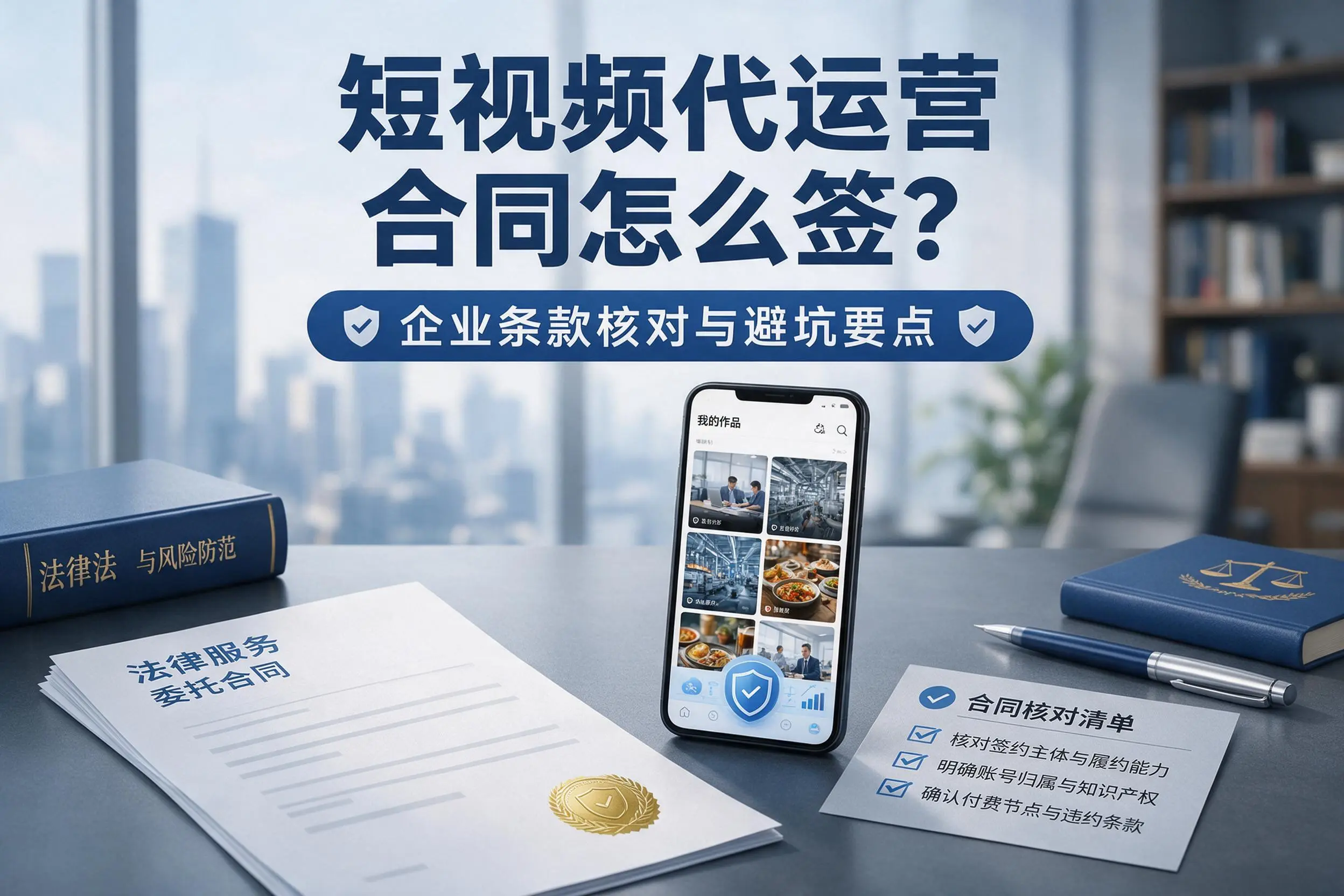 短视频代运营合同怎么签？荆州企业条款核对与避坑要点