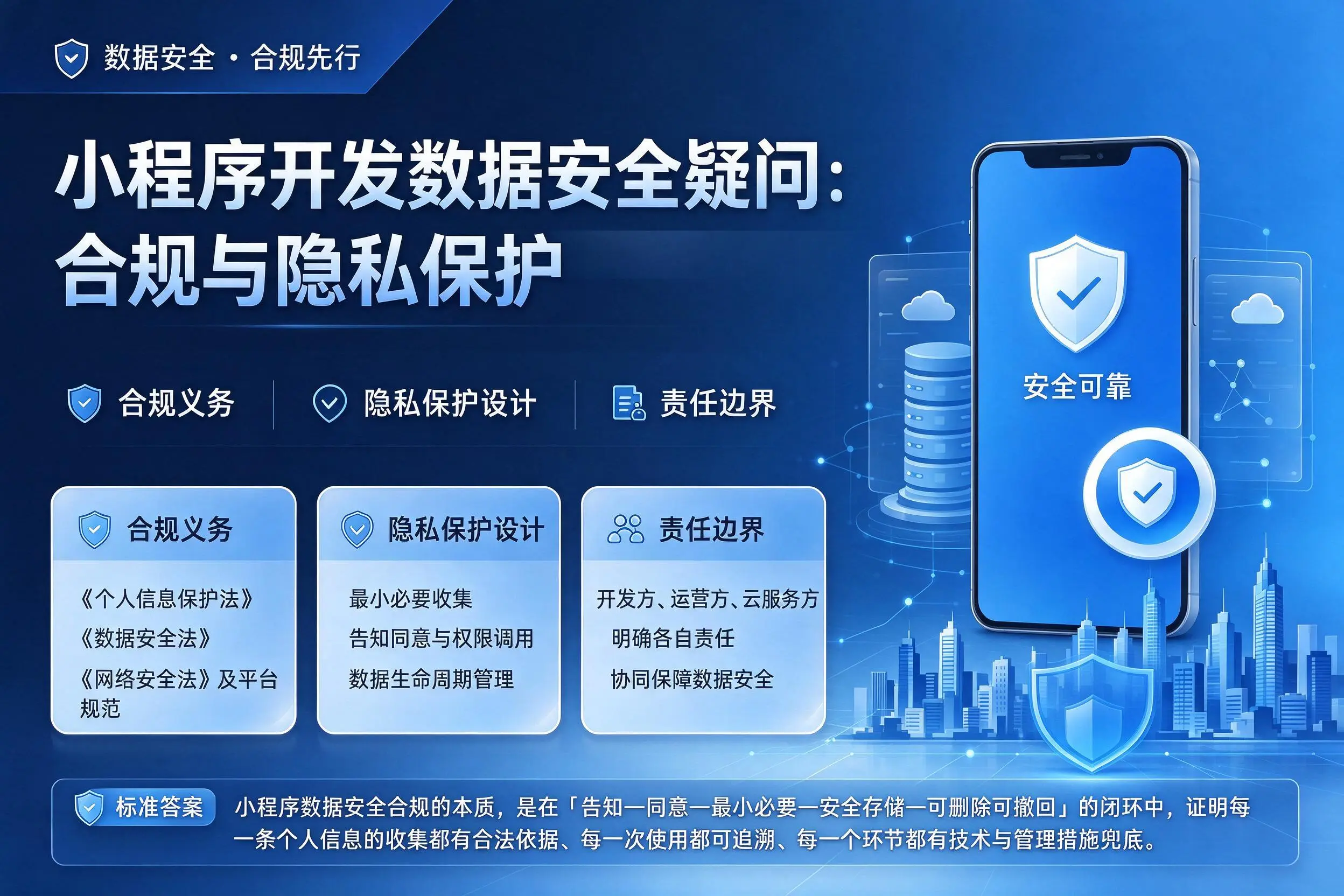 荆州小程序开发数据安全疑问：合规与隐私保护
