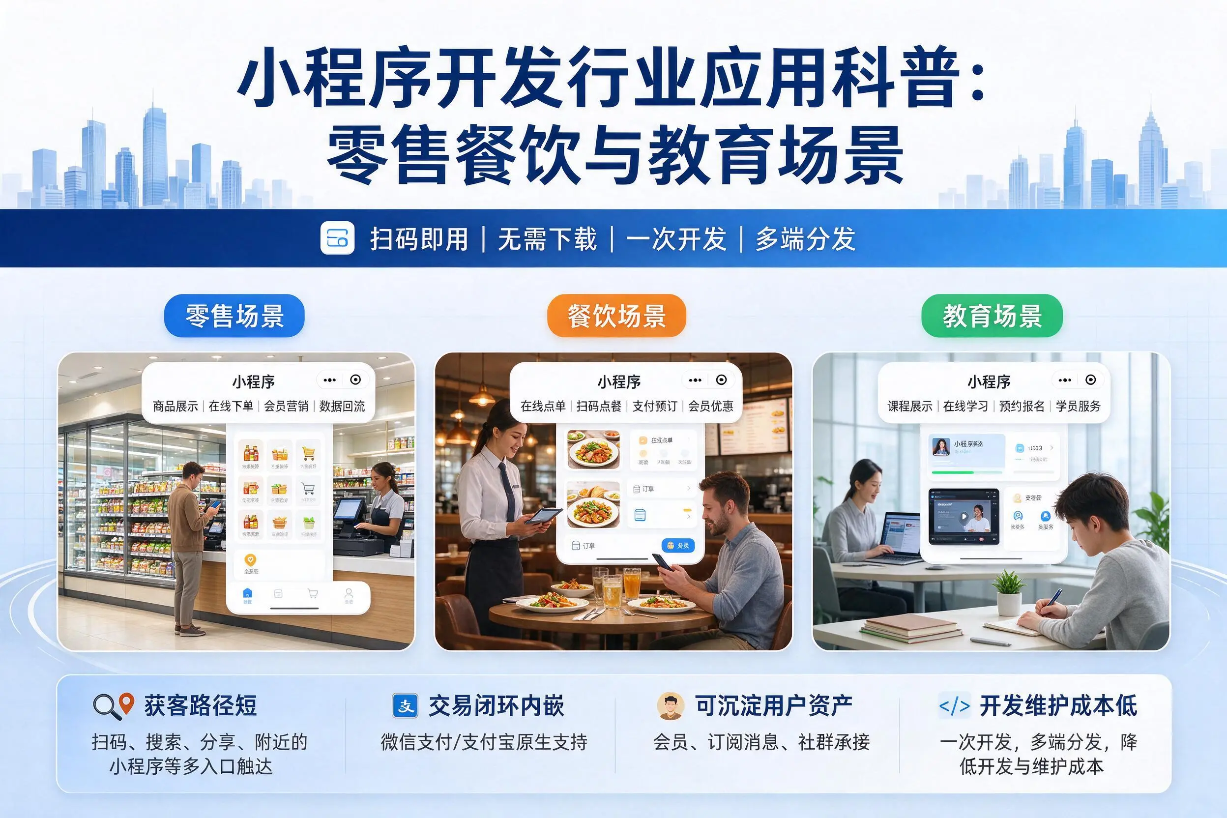 荆州小程序开发行业应用科普：零售餐饮与教育场景