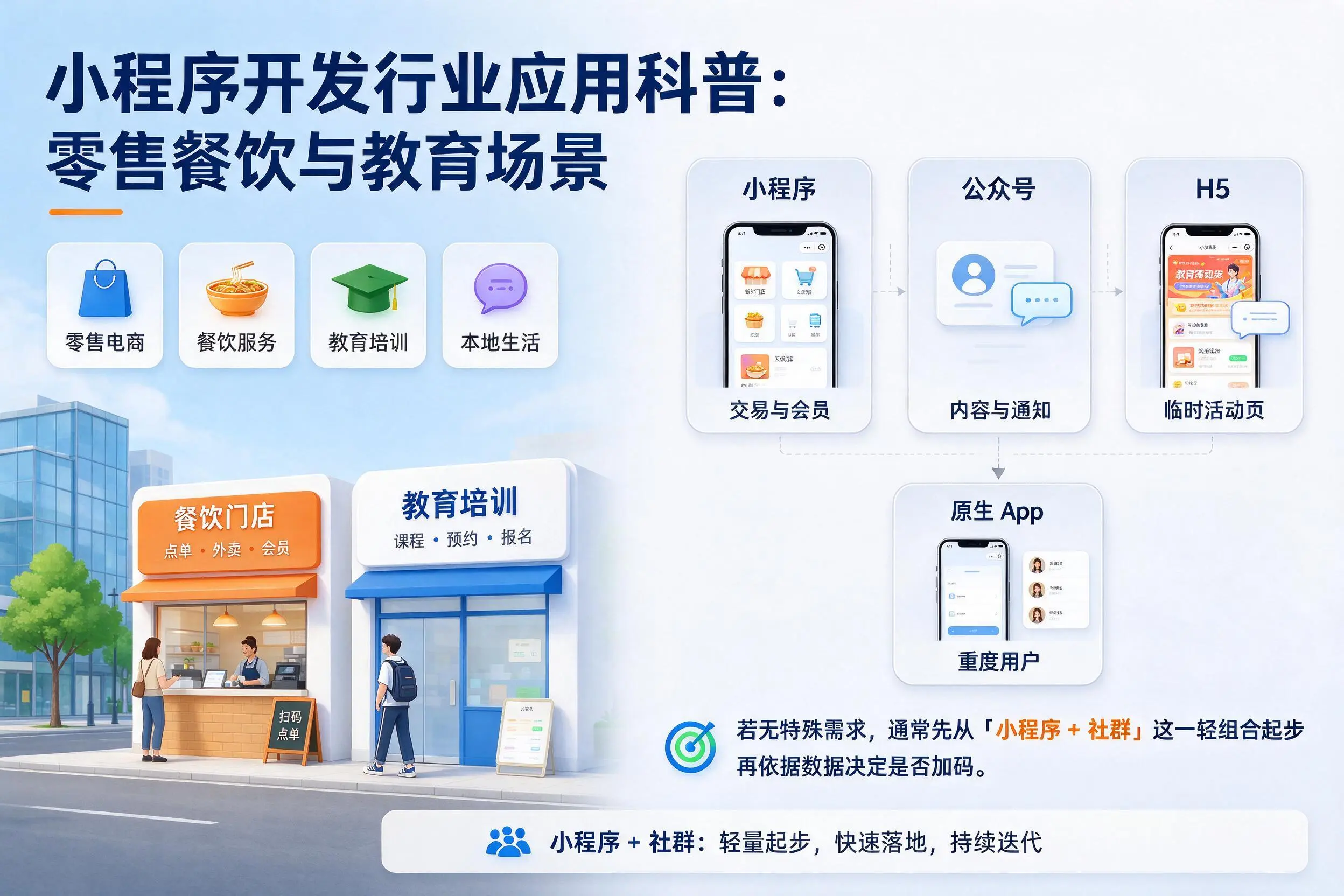 荆州小程序开发行业应用科普：零售餐饮与教育场景