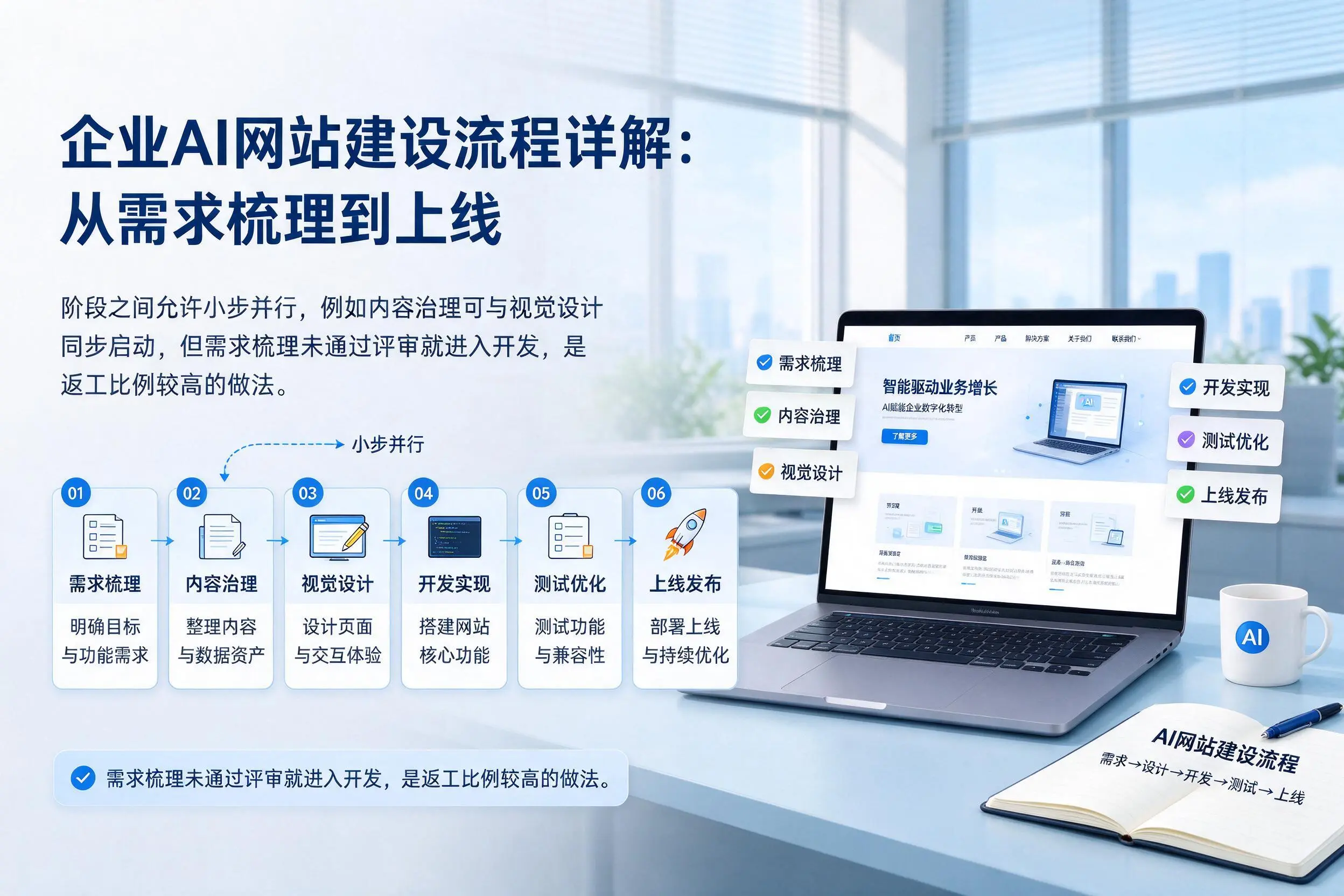 荆州企业AI网站建设流程详解：从需求梳理到上线