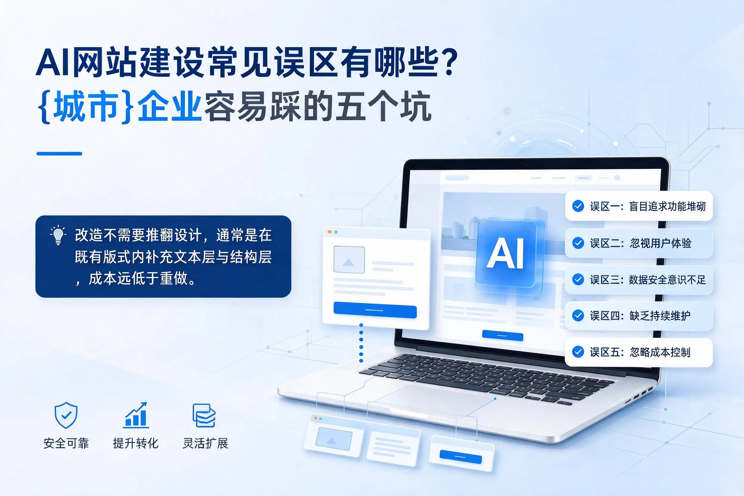 AI网站建设常见误区有哪些?荆州企业容易踩的五个坑