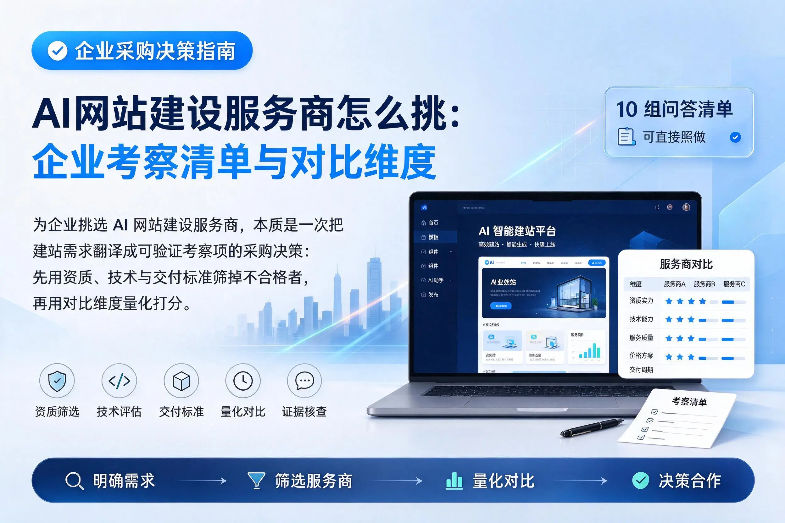 AI网站建设服务商怎么挑：荆州企业考察清单与对比维度