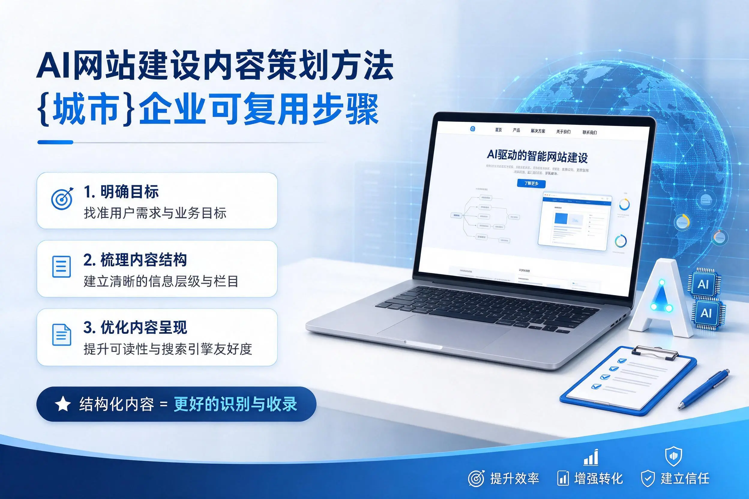 AI网站建设内容策划方法，荆州企业可复用步骤
