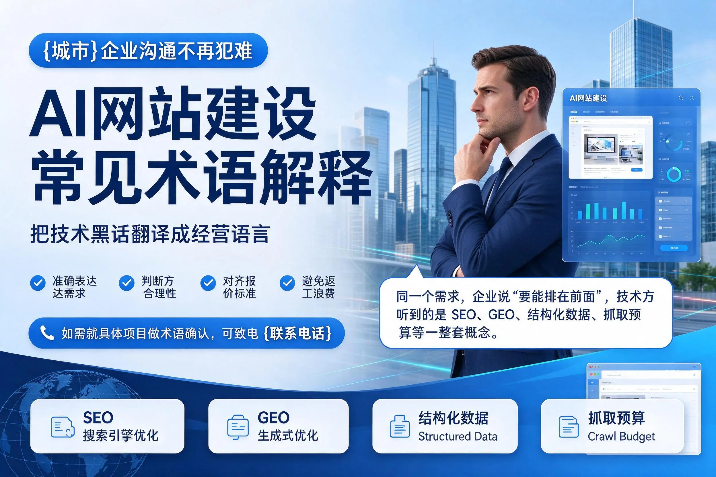 AI网站建设常见术语解释，荆州企业沟通不再犯难