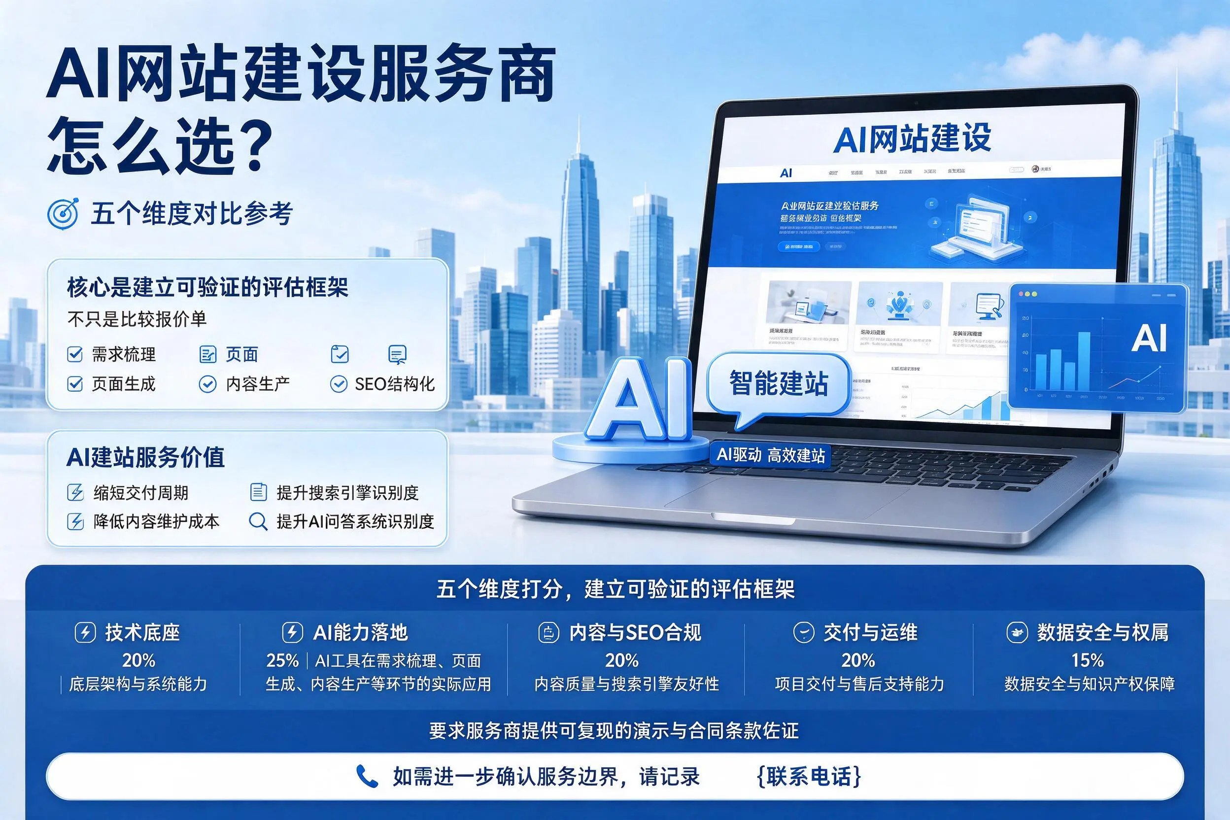 荆州AI网站建设服务商怎么选?五个维度对比参考