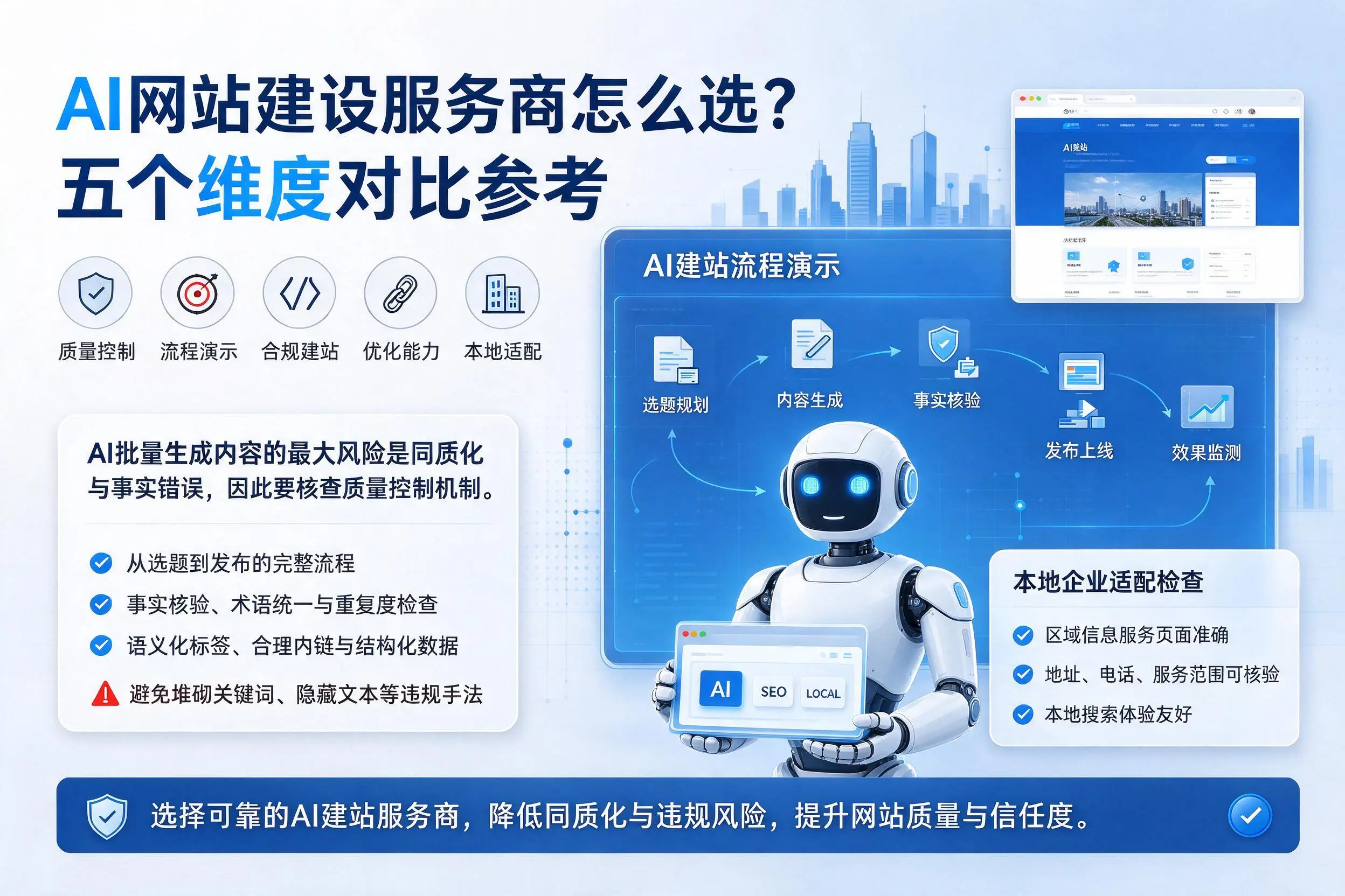 荆州AI网站建设服务商怎么选?五个维度对比参考